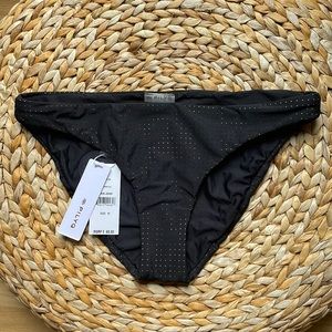 NWT Pilyq perforated black bikini bottom